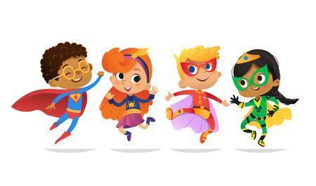animated superhero kids